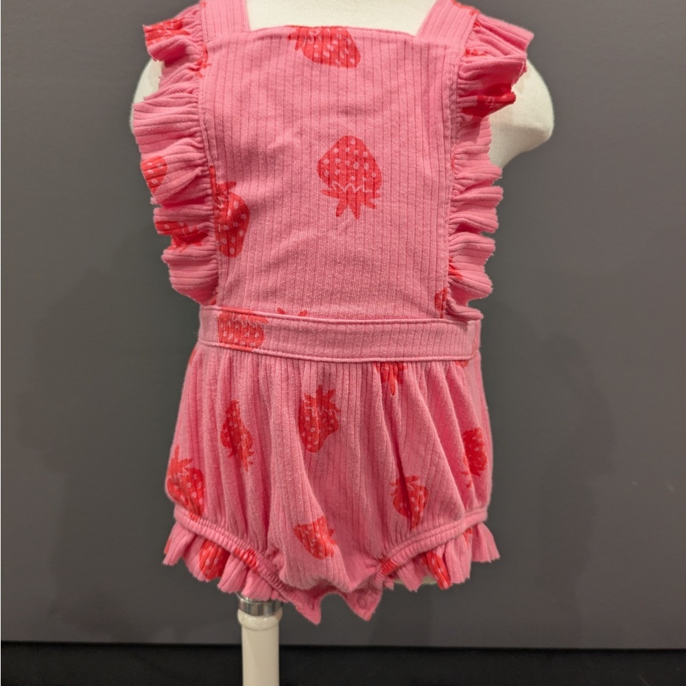 Strawberry Print Ruffle Romper from Cat & Jack (12M)
